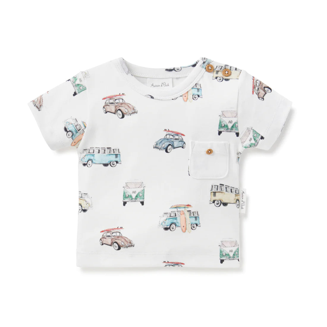 ASTER AND OAK BEACH LIFE AOP TEE - WHITE