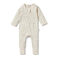 WILSON AND FRENCHY ORGANIC ZIPSUIT WITH FEET - FLOAT AWAY