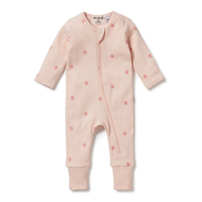 WILSON AND FRENCHY ORGANIC  ZIPSUIT WITH FEET - PETIT SOLEIL