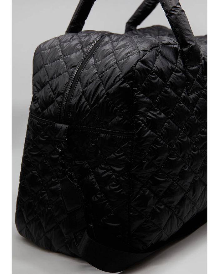 STELLA AND GEMMA QUILTED OVERNIGHT BAG - BLACK