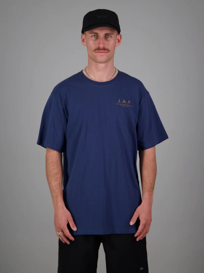 JUST ANOTHER FISHERMAN LOGO TEE - Dark Denim