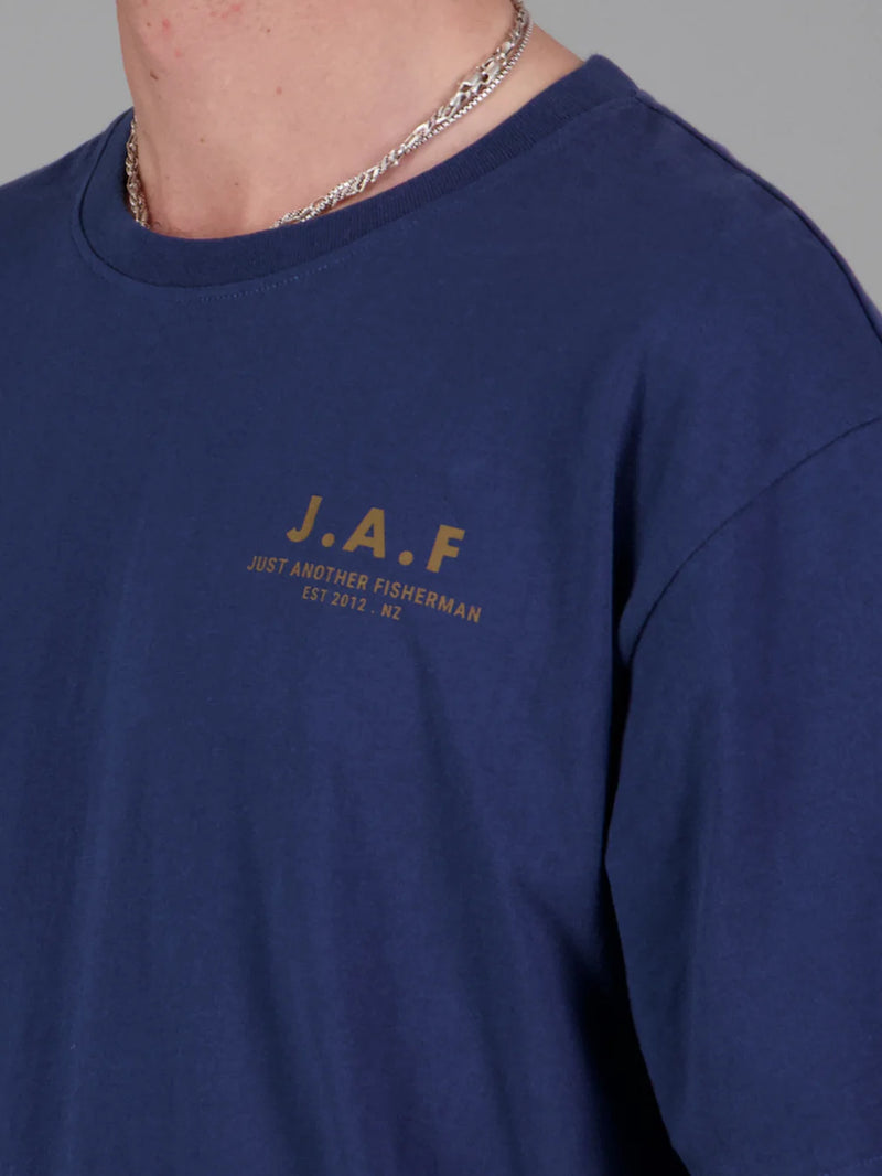 JUST ANOTHER FISHERMAN LOGO TEE - Dark Denim