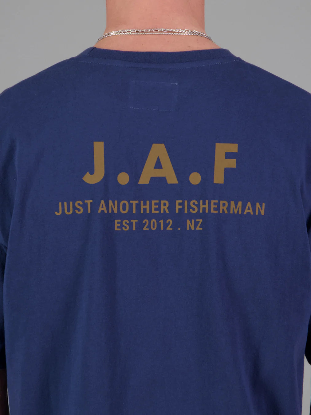 JUST ANOTHER FISHERMAN LOGO TEE - Dark Denim