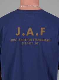 JUST ANOTHER FISHERMAN LOGO TEE - Dark Denim