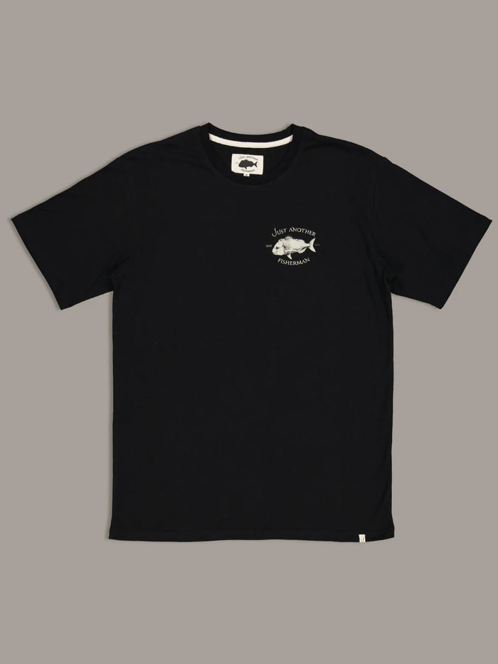 JUST ANOTHER FISHERMAN SNAPPER LOGO TEE - BLACK