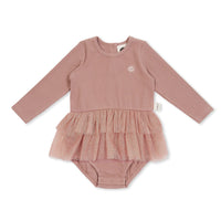 KAPOW KIDS - OLD ROSE RIB BALLET ROMPER