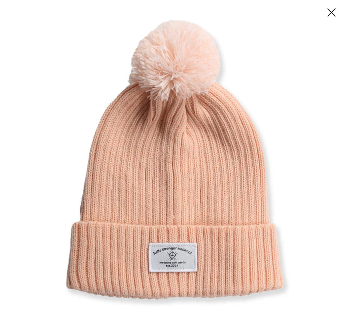 HELLO STRANGER POM POM BEANIE - ROSE