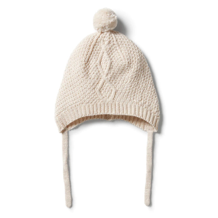 WILSON AND FRENCHY KNITTED CABLE BONNET