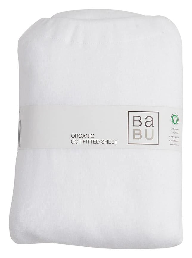 BABU COT FITTED SHEET - WHITE