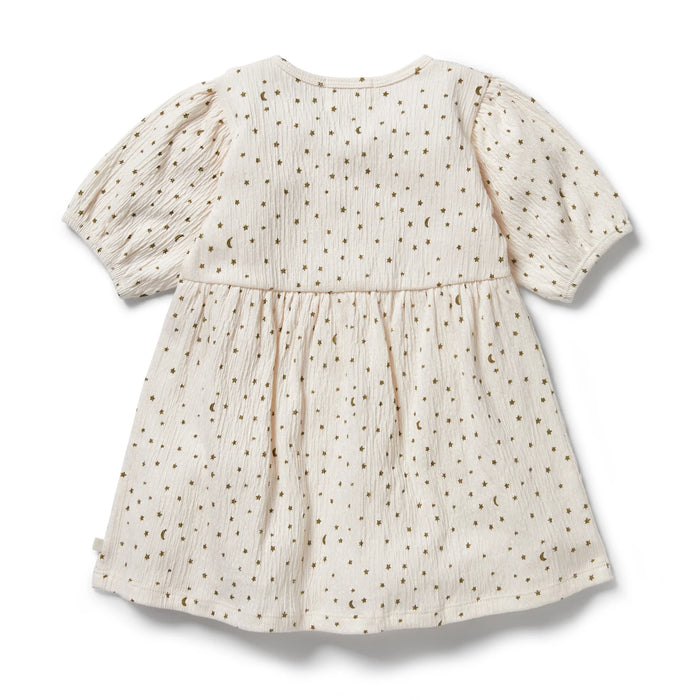 WILSON AND FRENCHY CRINKLE BUTTON DRESS - CHASING THE MOON