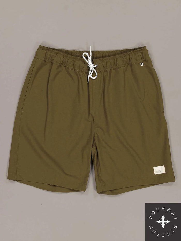 JUST ANOTHER FISHERMAN CREWMAN SHORTS - OLIVE
