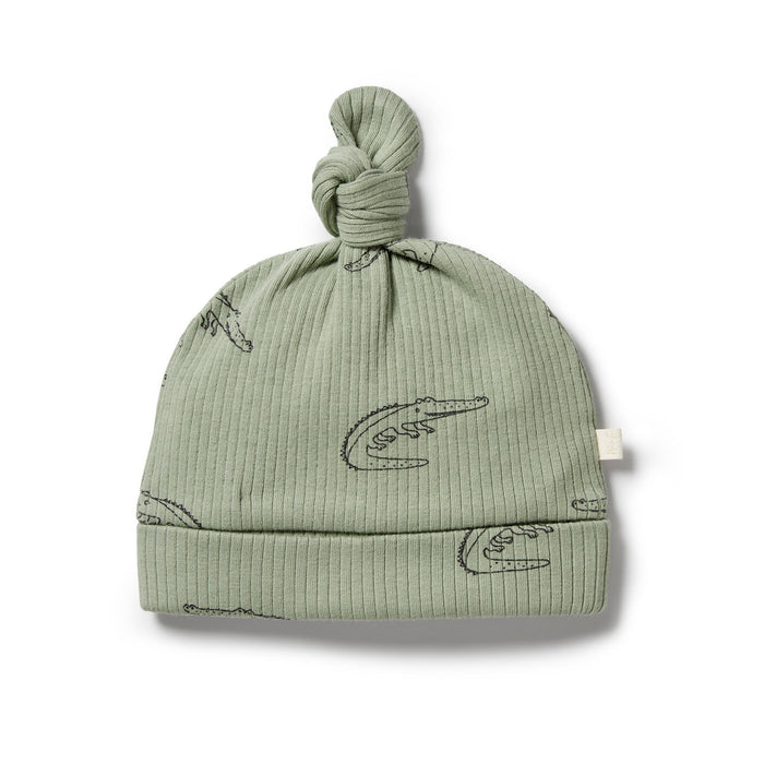 WILSON AND FRENCHY ORGANIC KNOT HAT - LITTLE CROC