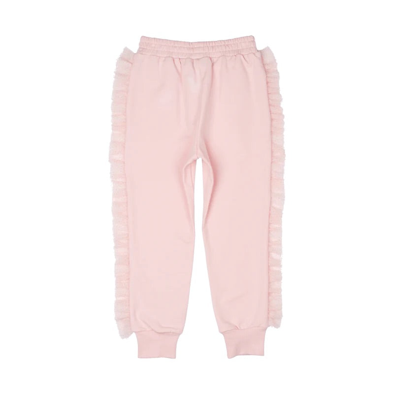 ROCK YOUR BABY GLITTER RUFFLES TRACK PANTS - PINK