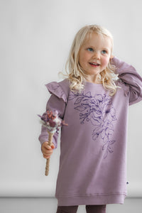 BURROW AND BE SWEATER DRESS - LILAC WINTER FLORAL