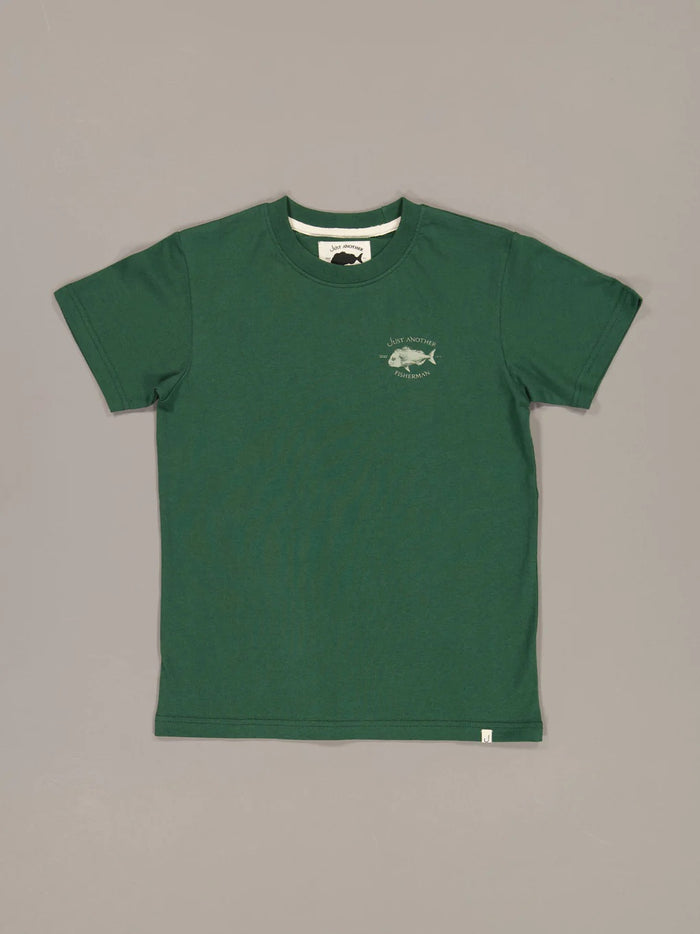 JUST ANOTHER FISHERMAN MINI SNAPPER LOGO TEE - PINE