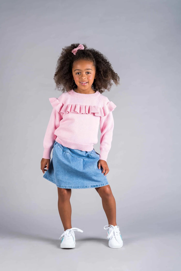 ROCK YOUR BABY - LIGHT PINK FRILL KNIT JUMPER