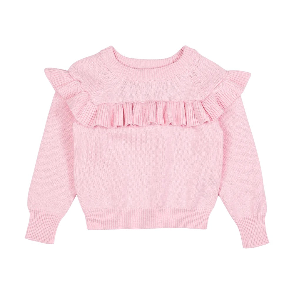 ROCK YOUR BABY - LIGHT PINK FRILL KNIT JUMPER