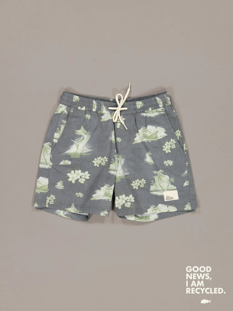 JUST ANOTHER FISHERMAN MINI BLOOM SHORTS - AGED BLACK