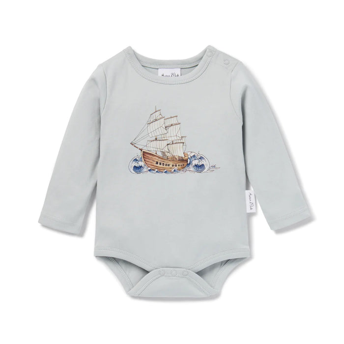 ASTER AND OAK ONESIE - SHIP PRINT