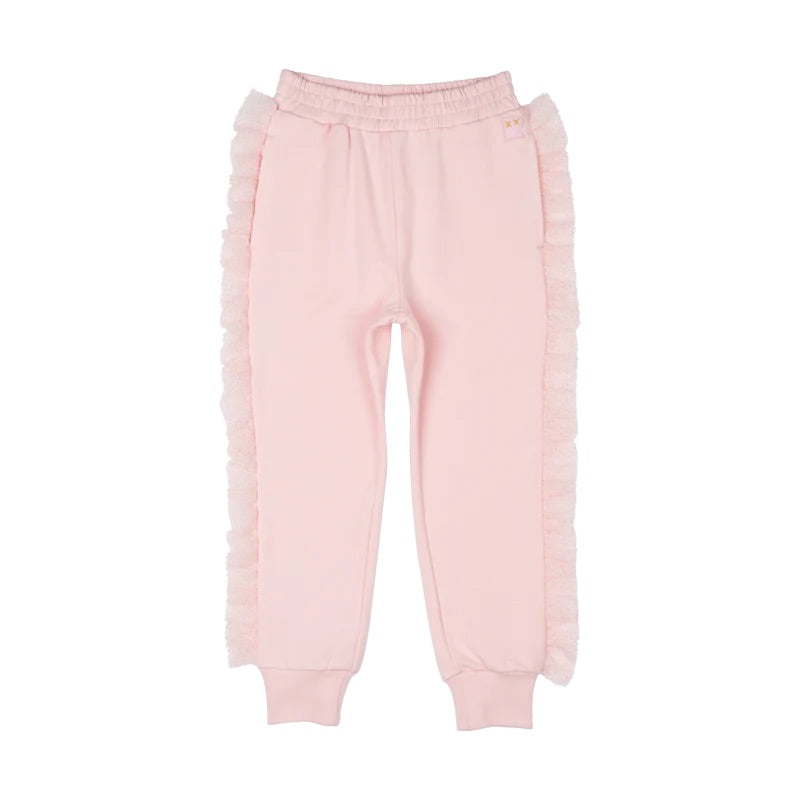 ROCK YOUR BABY GLITTER RUFFLES TRACK PANTS - PINK