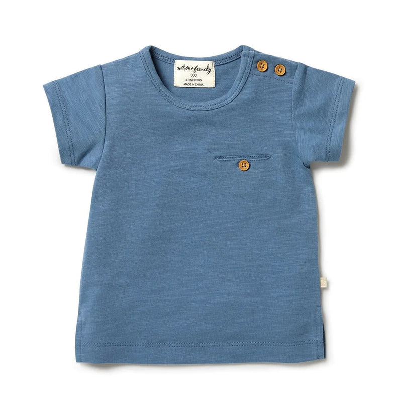 WILSON AND FRENCHY ORGANIC POCKET TOP - ANCHOR BLUE